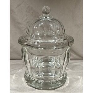 VTG HEAVY PANEL INDIANA‎ GLASS BISCUIT CANDY APOTHECARY JAR